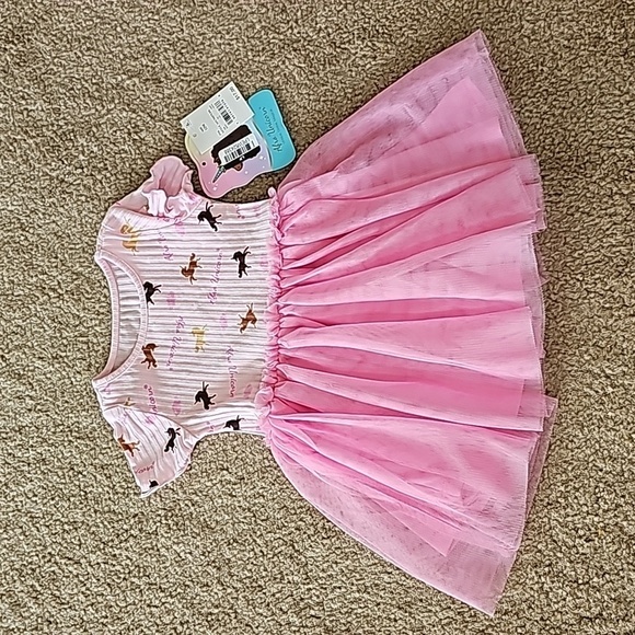 Pink Tull Afro Unicorn Dress baby girl 12M - Picture 1 of 5